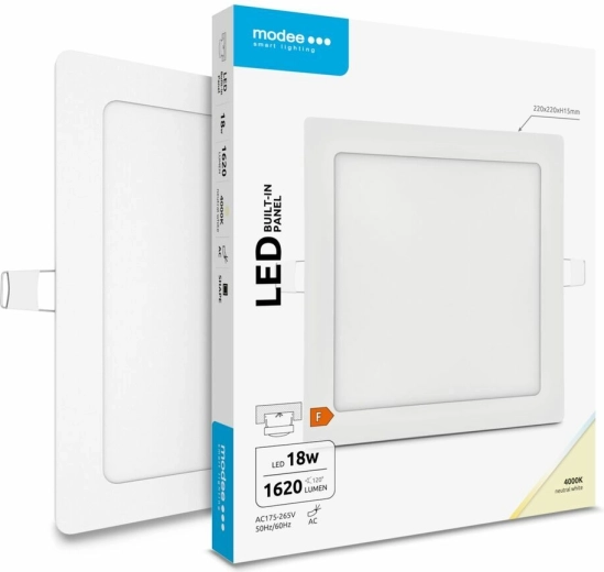 Panel LED empotrable cuadrado Modee Lighting 18 W, blanco neutro, 1620 lm