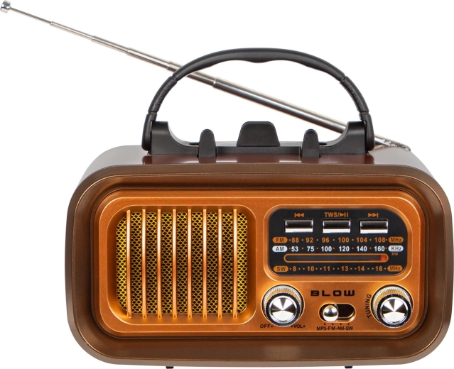 radio retro portátil AM/FM con carga solar y bluetooth