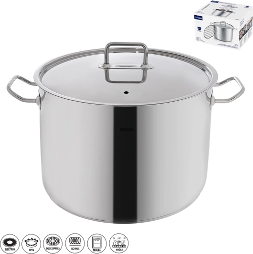 Olla de conservas de acero inoxidable Stock 17 l con tapa
