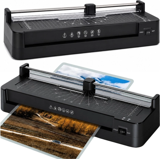 Laminadora A3 3 en 1 con cortadora y función de laminado hot/cold, negro