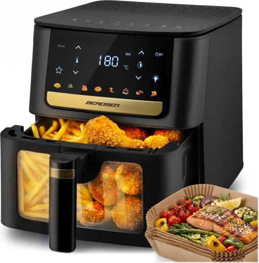 Freidora de aire Berdsen BD-655 de 6,5 l con papel de horno