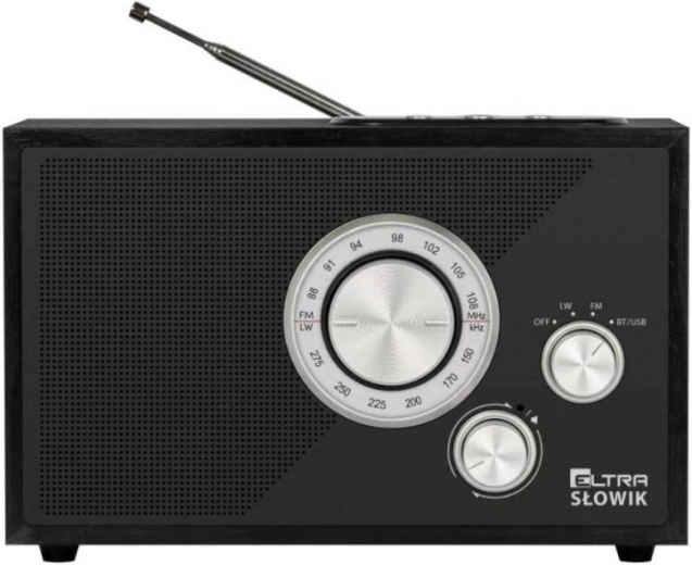 Radio de sobremesa OR Słowik con USB, microSD y Bluetooth, negro