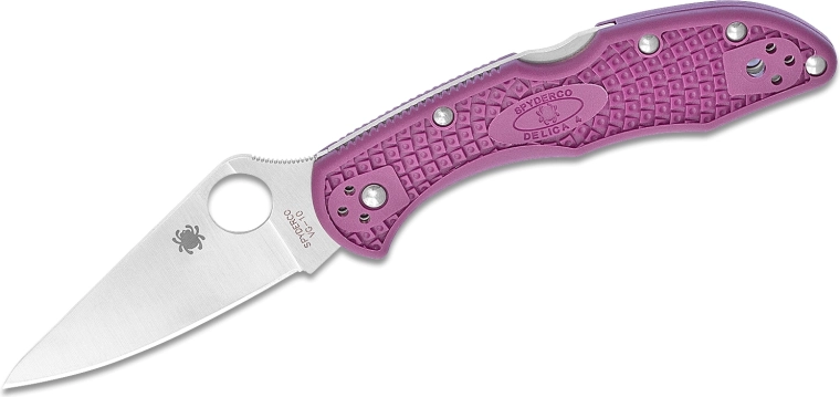 Spyderco Delica 4 Flat Ground Purple navaja plegable de bolsillo
