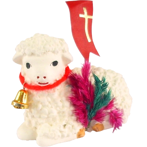 Corderito de Pascua recostado de yeso