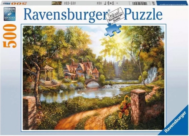 Puzzle Ravensburger Cabaña junto al río 500 piezas