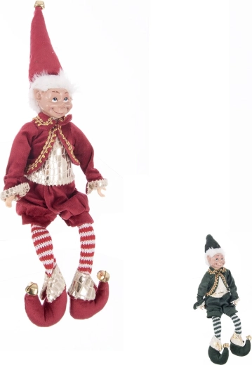 Duende navideño sentado de polirresina 40 cm (2 variantes)
