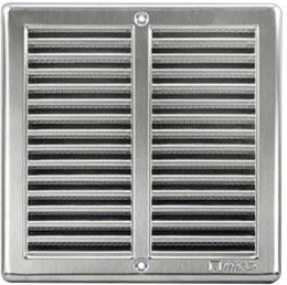 Rejilla de ventilación con malla 250 × 250 mm de acero inoxidable