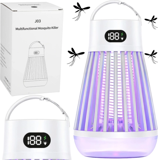 Lámpara eléctrica antiinsectos con luz UV, blanca