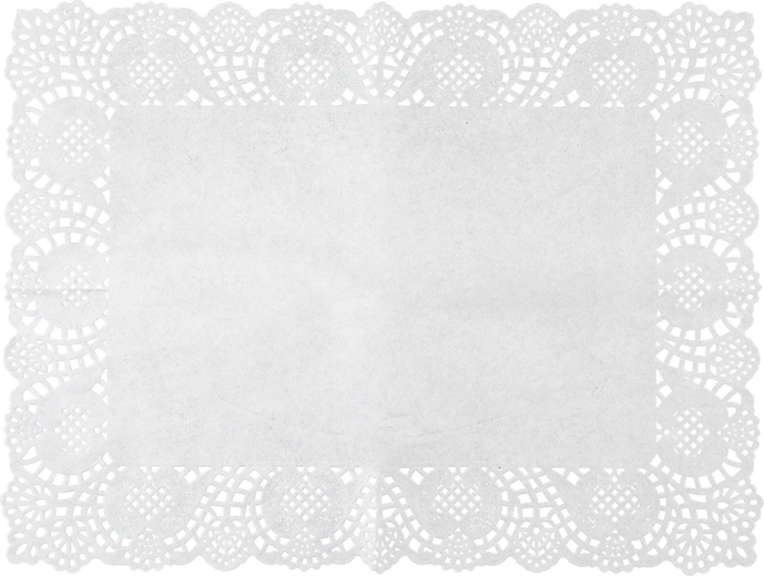 Juego de 8 servilletas rectangulares de papel para debajo de tartas, 40 × 30 cm, blancas - 8 unidades