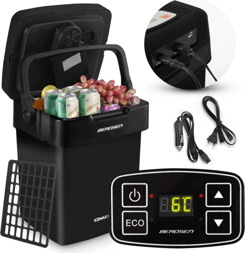 Nevera portátil para coche BERDSEN ICEMAX 29 l con modo ECO – negra