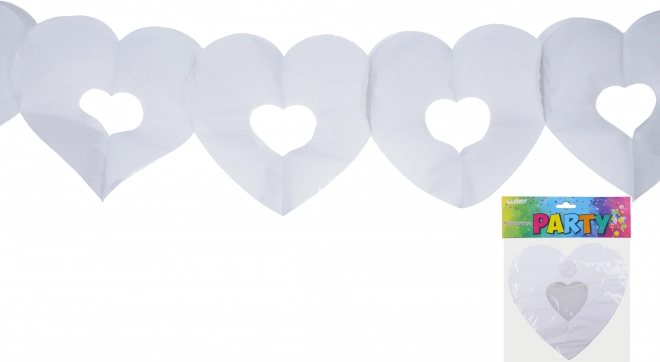 Guirnalda blanca corazones 3 m