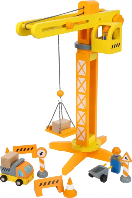 Grúa de madera con accesorios small foot
