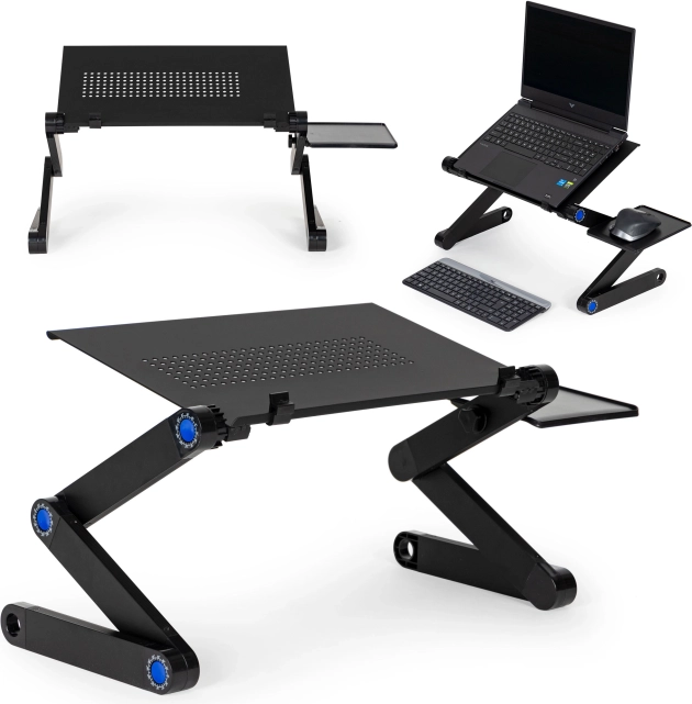 Soporte plegable y ajustable de aluminio para portátil con soporte para ratón