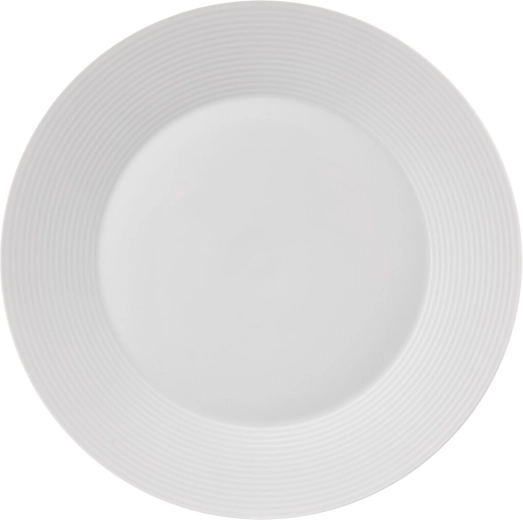 Plato llano de porcelana Mona para raciones con fina línea decorativa 27 cm
