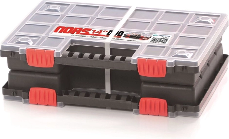 Organizador de plástico NORS DUO – organizador doble con compartimentos ajustables