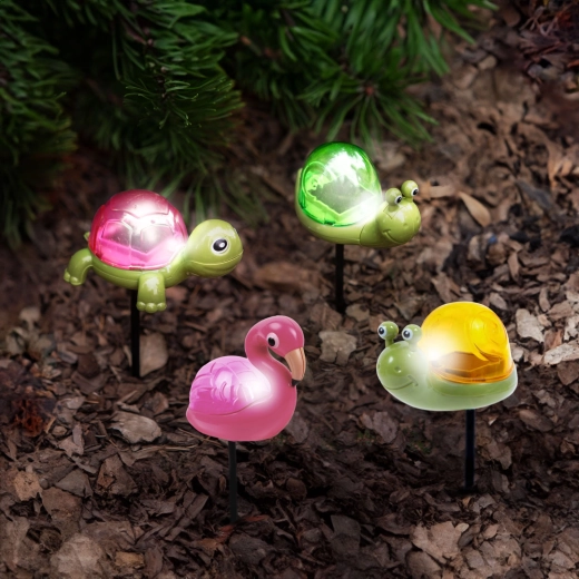 Luz LED solar de jardín con forma de animalito - 1 unidad