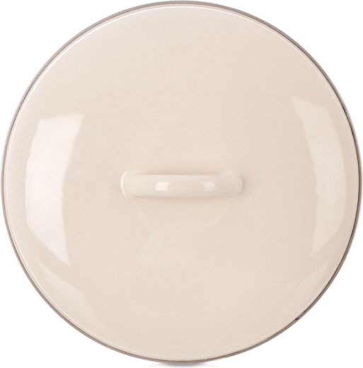 Tapa esmaltada color crema 23 cm