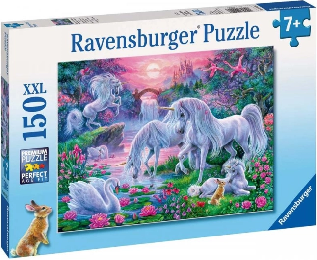 Puzzle Ravensburger Unicornios en el resplandor del atardecer 150 piezas