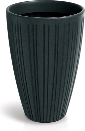 Macetero alto estriado Fero Round High 48 cm – gris oscuro
