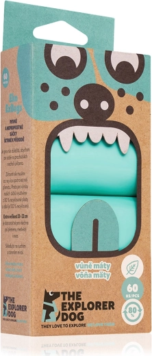 Explorer dog bolsas recicladas para excrementos de perro con aroma a menta 270 uds