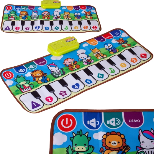 Alfombra musical de piano con animalitos 79 × 31 cm