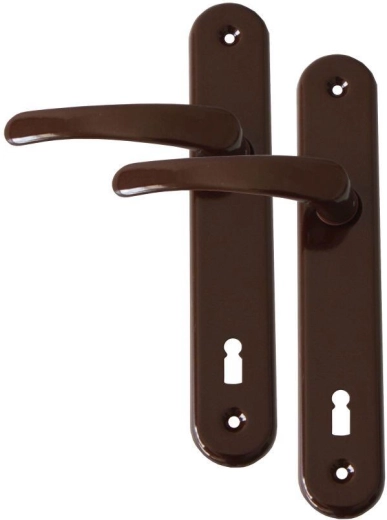 Herraje MICHAELA para puertas interiores, manilla con llave, marrón