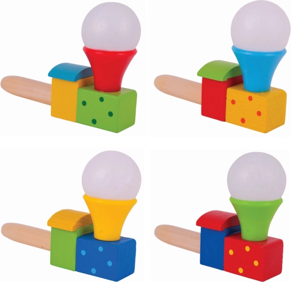 Locomotora de madera para soplar con globo BIGJIGS TOYS