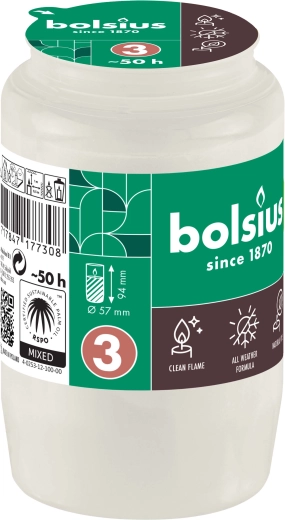 Recambio para farol funerario Bolsius 50 h blanco