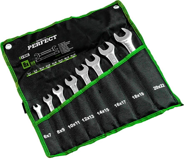 Juego de llaves pulidas STALCO 6–22 mm (8 uds.)
