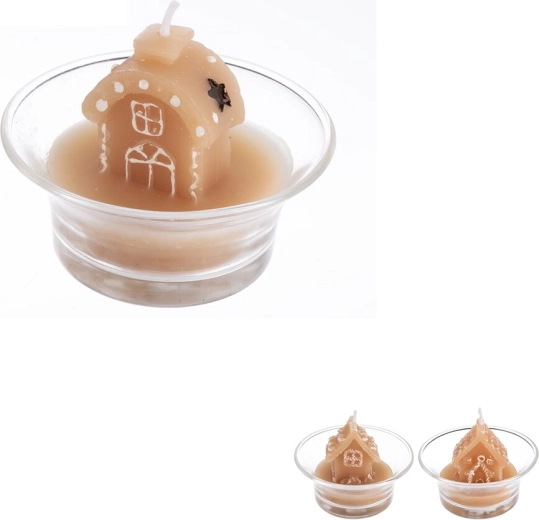 Vela con forma de casita de jengibre