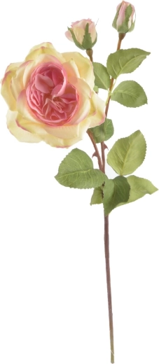 Rosa artificial amarillo-rosa 52 cm