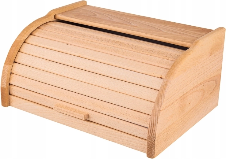 Panera de madera con persiana enrollable en acabado claro 39 × 29 × 18 cm