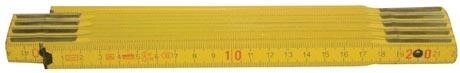 Metro plegable de madera de 2 m de haya – blanco/amarillo