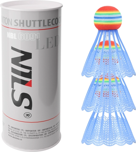 Volantes de bádminton con LED NILS NBL6091, 3 uds