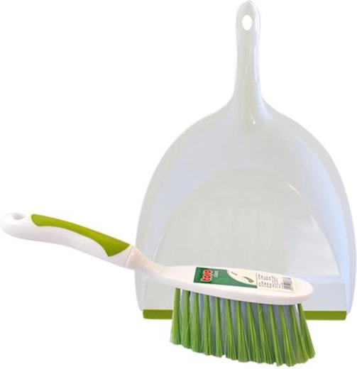 Escobilla y recogedor TORO verde‑blanco