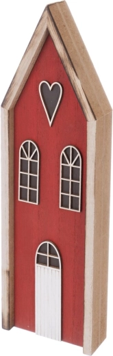 Casita decorativa de madera roja 30 cm