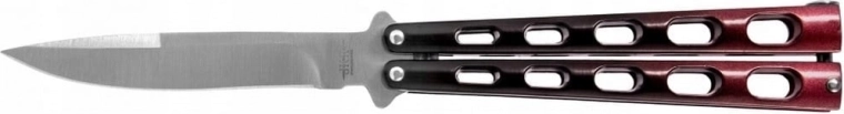 Navaja mariposa plegable 9 cm negro‑rojo de aluminio JOKER