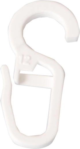 Ganchos grandes de plástico para cortinas, blancos (10 uds.)