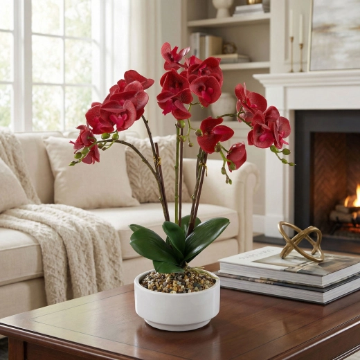 Decoración artificial de orquídea de 56 cm - 1 unidad