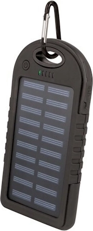 Setty powerbank solar 5000 mAh, negra, IP66 con LED