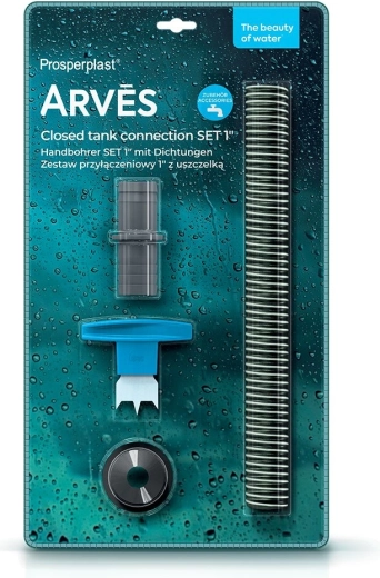 Kit de conexión para la recogida de agua de lluvia en un bidón