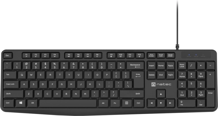 NATEC Nautilus teclado fino con cable 1,8 m negro