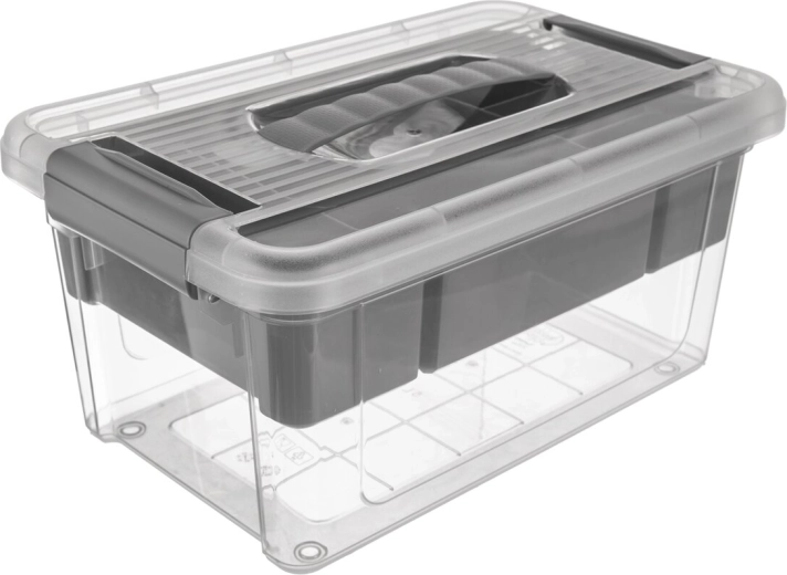 Caja de almacenamiento MULTI Stormax rectangular 9 l con inserto gris