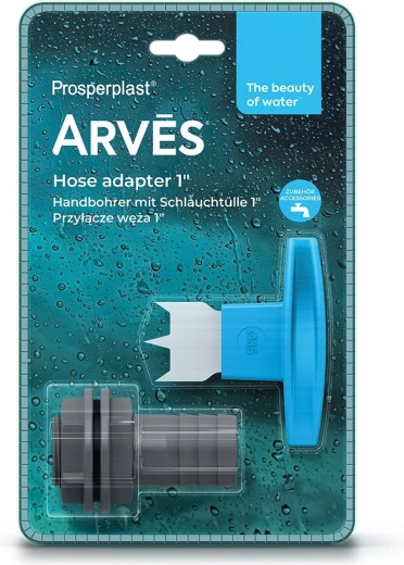 Conector de manguera para barril de agua de lluvia 1" con taladro manual PROSPERPLAST