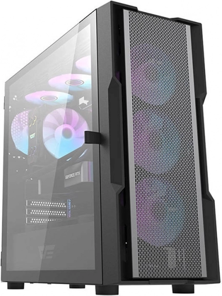 Caja de PC Darkflash DK431 Mesh (negra) + 4 ventiladores