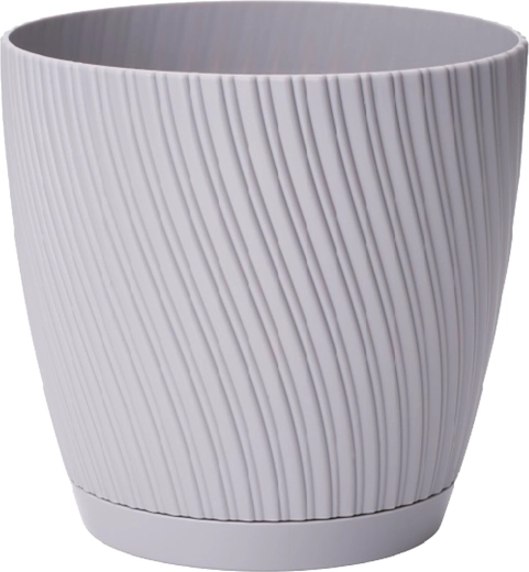 Maceta MIKA ECO RECYCLED con plato 27 cm platino