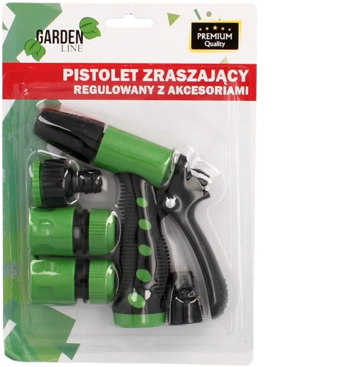 Pistola de riego de jardín ajustable con accesorios