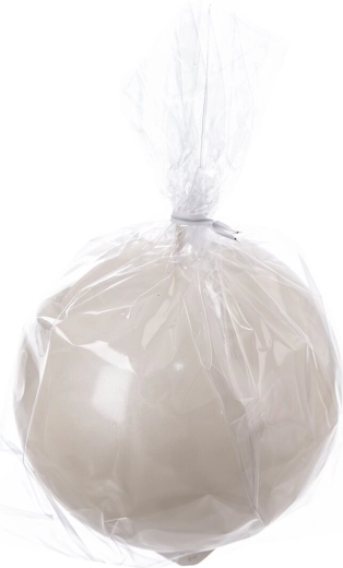 Vela decorativa esférica crema brillante 10 cm