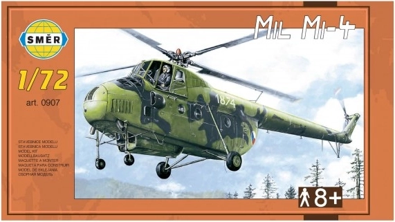 Modelo de plástico del helicóptero Mil Mi-4 en caja