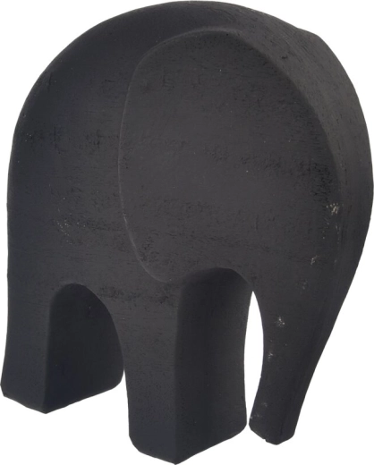 Figura decorativa de elefante de polirresina, negra